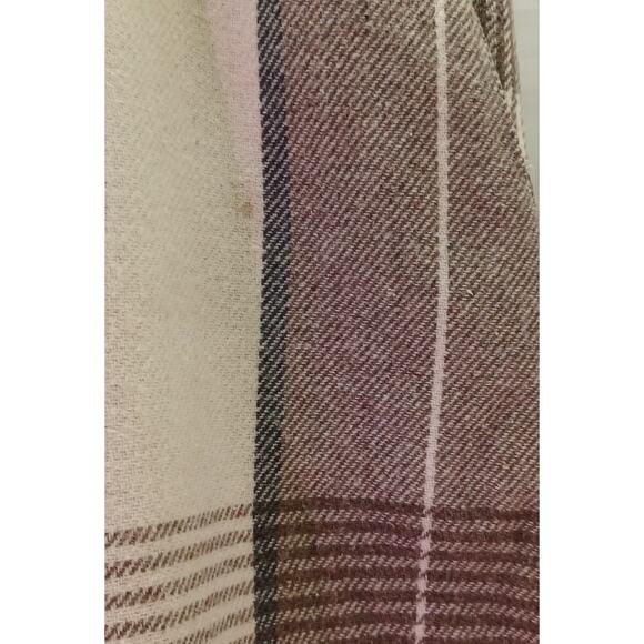 Vintage JBJ Tartan Plaid Wool Blend Skirt Size 12 Brown Cream Midi 80s 90s - Picture 8 of 10